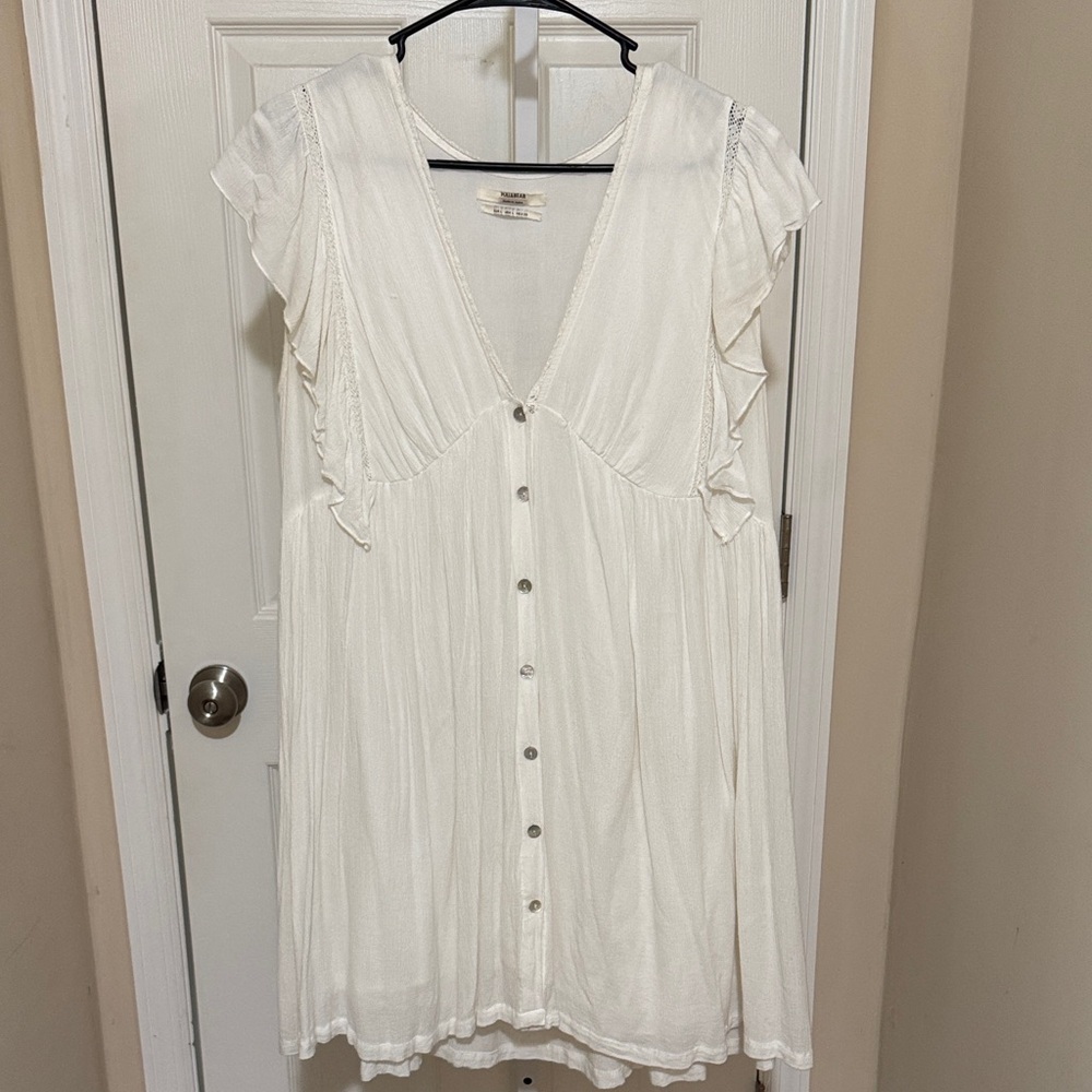 Pull&Bear White Ruffled Mini Dress - Picture 2 of 5
